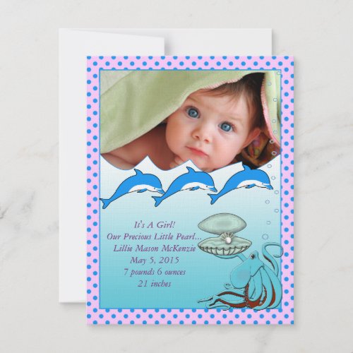 Under the Sea Baby Girl Announcement
