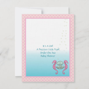 Under the Sea Baby Girl Shower Announcement