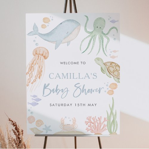 Under The Sea Baby Shower 18x24 Welcome Sign
