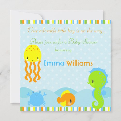 Under the Sea Baby Shower 5.25x5.25 Invitation