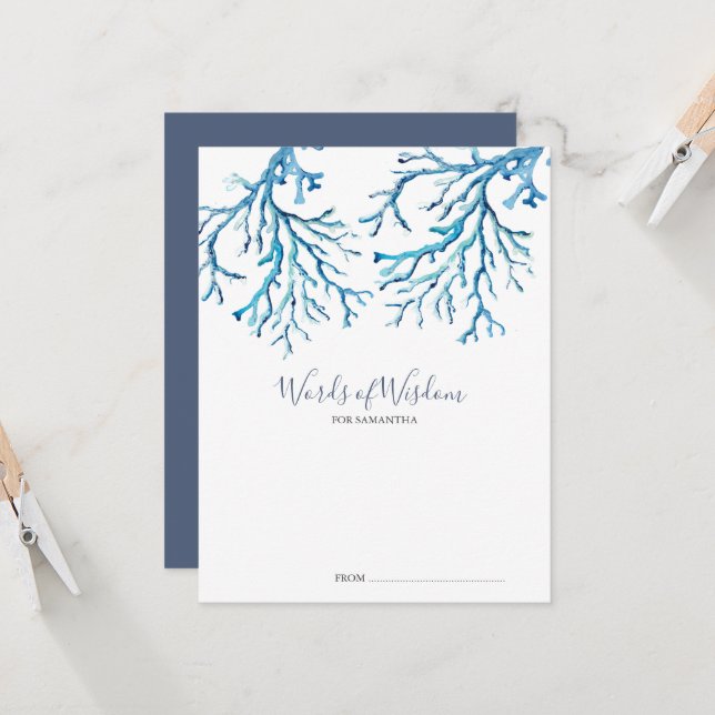 Under The Sea Baby Shower Advice Cards (Front/Back In Situ)