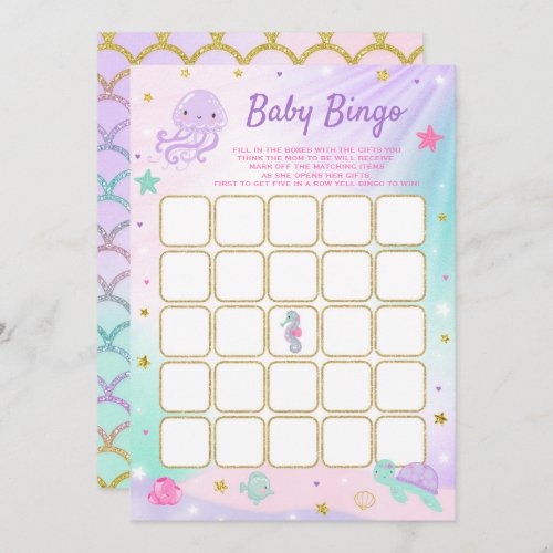 Under The Sea Baby Shower Bingo Card Game