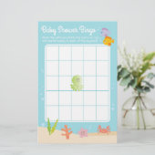 Under the Sea Baby Shower Bingo Game blue & green (Standing Front)