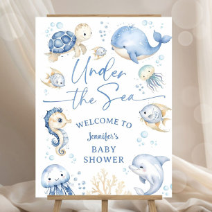 Under The Sea Baby Shower Blue Ocean Welcome Sign