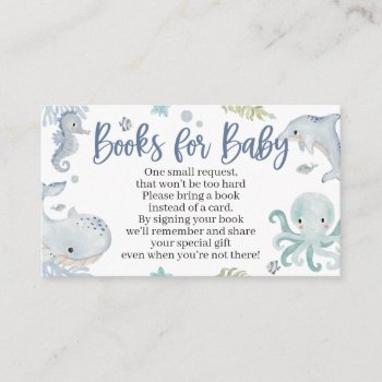 Under The Sea Baby Shower Book Card For A Boy by PartyPrintery at Zazzle