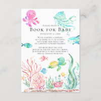 Under the Sea Baby Shower Book for Baby Card