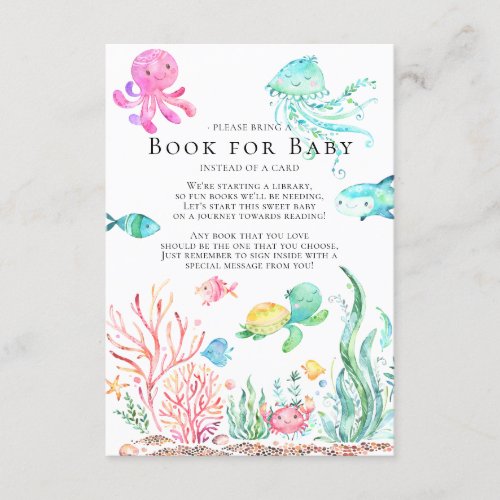 Under the Sea Baby Shower Book for Baby Card