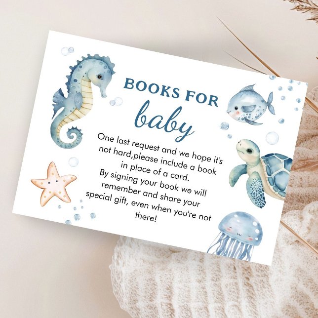 Under The Sea Baby Shower Book For Baby Enclosure Card (Creator Uploaded)