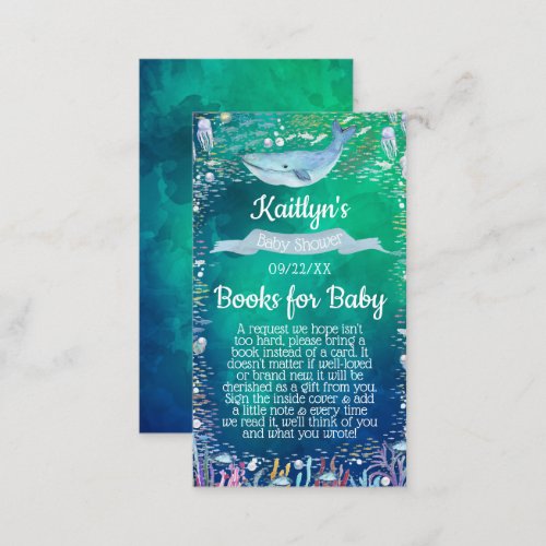 Under The Sea Baby Shower Book Request Enclosure Card