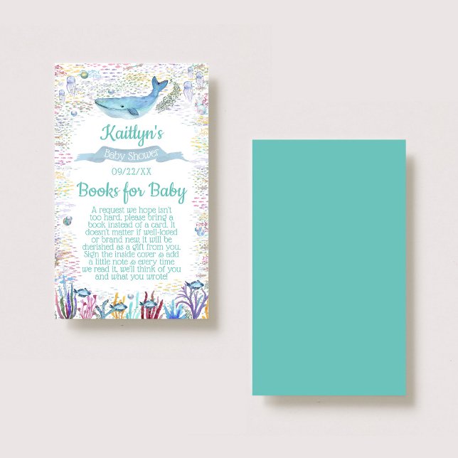 Under The Sea Baby Shower Book Request Enclosure Card (Creator Uploaded)