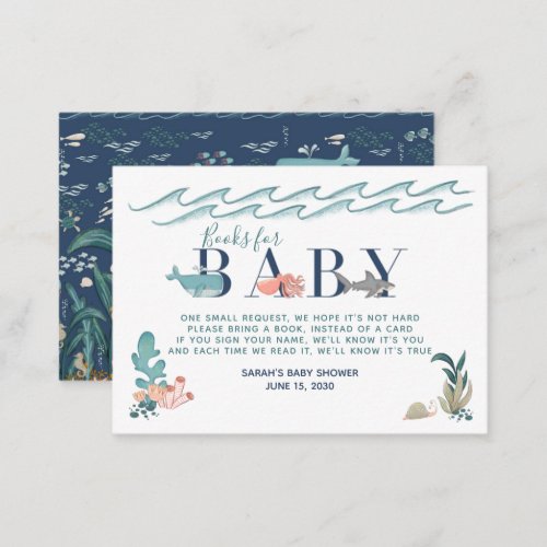 Under the Sea Baby Shower Book Request Enclosure Card