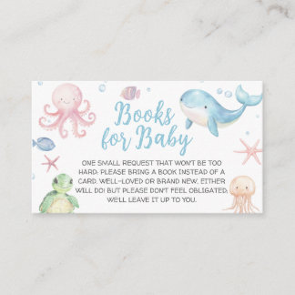 Under the Sea Baby Shower Books for baby Enclosure Card