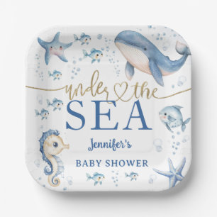 Under The Sea Baby Shower Boy Blue Ocean Paper Plates