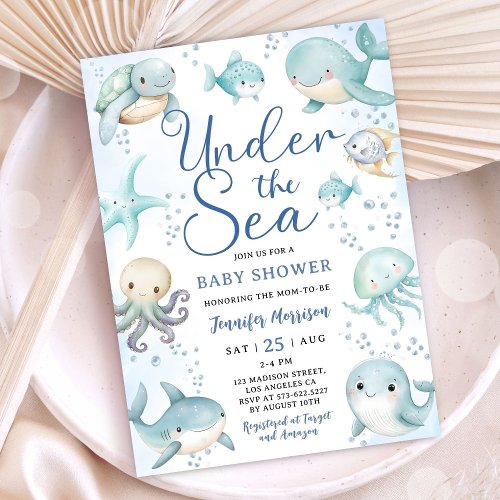 Under The Sea Baby Shower Boy Cute Ocean 