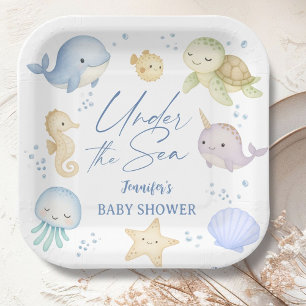 Under The Sea Baby Shower Boy Cute Ocean Paper Plates