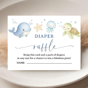 Under The Sea Baby Shower Boy Diaper Raffle Enclosure Card