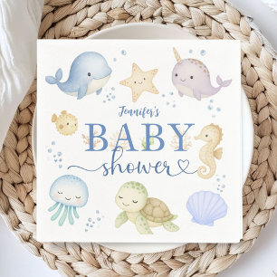 Under The Sea Baby Shower Boy Ocean Paper Napkins