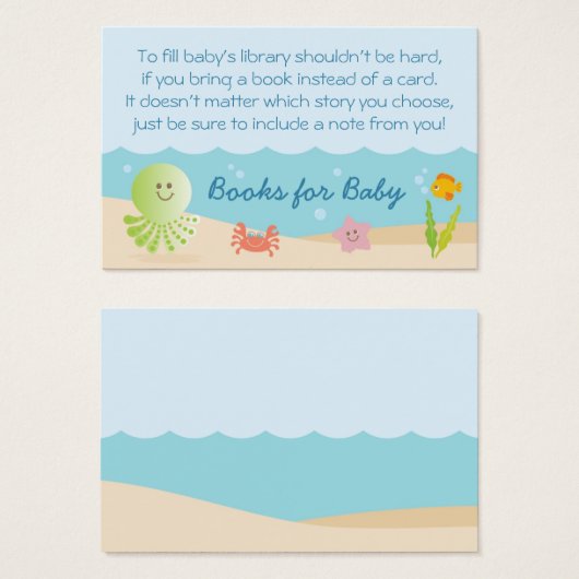 Under the Sea Baby Shower Bring a Book Card (Front & Back)