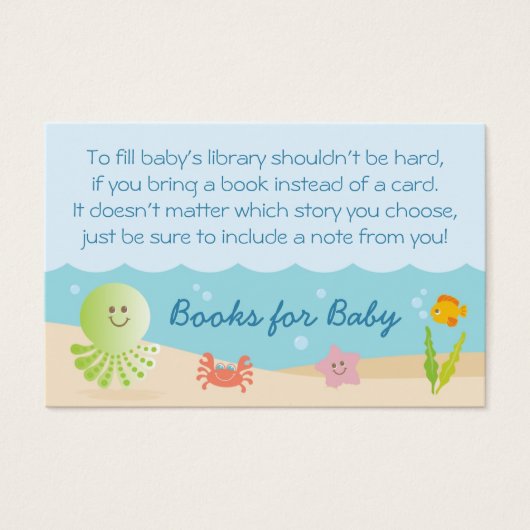 Under the Sea Baby Shower Bring a Book Card (Front)