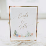 Under the Sea Baby Shower Cards and Gifts Sign<br><div class="desc">Encourage baby shower guests to take a favor with this elegant sign,  featuring a minimalist design and gold calligraphy and an under the sea theme.</div>