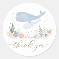 Under the Sea Baby Shower Classic Round Sticker