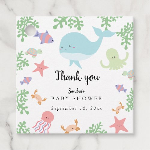 Under the Sea Baby Shower Cute Kawaii Thank you   Favor Tags