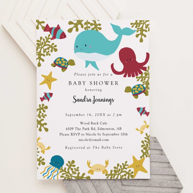 Under the Sea Baby Shower Cute Neutral   Invitation (Creator Uploaded)