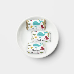 Under the Sea Baby Shower Cute Pastel Thank you He Hershey's Miniatures