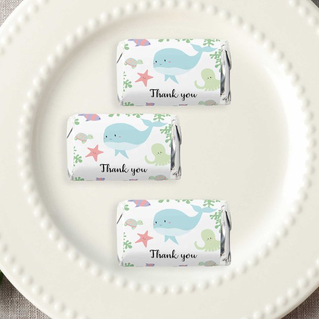 Under the Sea Baby Shower Cute Pastel Thank you Hershey's Miniatures (Creator Uploaded)