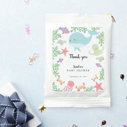 Under the Sea Baby Shower Cute Pastel Thank you Hot Chocolate Drink Mix