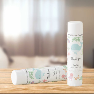 Under the Sea Baby Shower Cute Pastel Thank you  Lip Balm