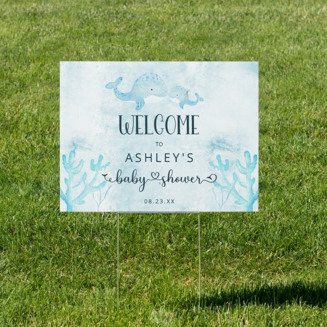 Under the Sea Baby Shower Cute Welcome Sign (Insitu)