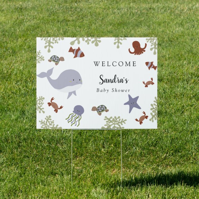Under the Sea Baby Shower Cute Welcome  Sign (Insitu)