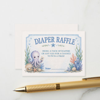 Under the Sea Baby Shower Diaper Raffle Card