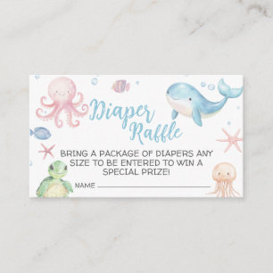Under the sea Baby Shower Diaper Raffle Enclosure Card