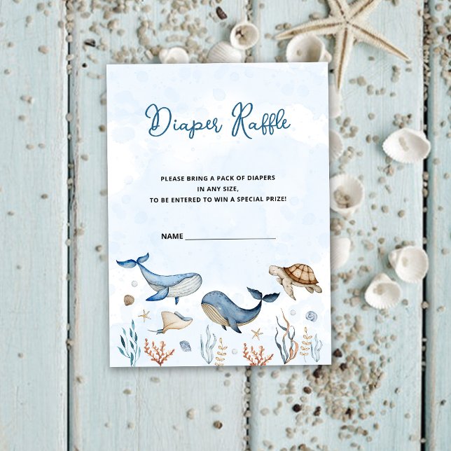 Under the sea Baby Shower Diaper Raffle Enclosure Card (Creator Uploaded)
