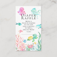 Under the Sea Baby Shower Diaper Raffle Ticket Enclosure Card