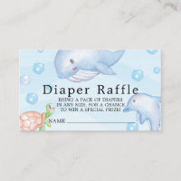 Under the Sea Baby Shower Diaper Raffle Ticket Enclosure Card