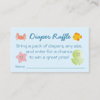 Under the Sea Baby Shower Diaper Raffle Ticket Enclosure Card