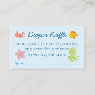 Under the Sea Baby Shower Diaper Raffle Ticket Enclosure Card