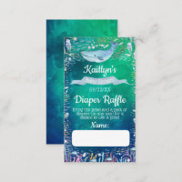 Under The Sea Baby Shower Diaper Raffle Ticket Enclosure Card