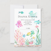 Under the Sea Baby Shower Diaper Raffle Ticket Invitation (Front)