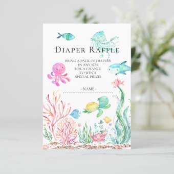 Under the Sea Baby Shower Diaper Raffle Ticket Invitation | Zazzle