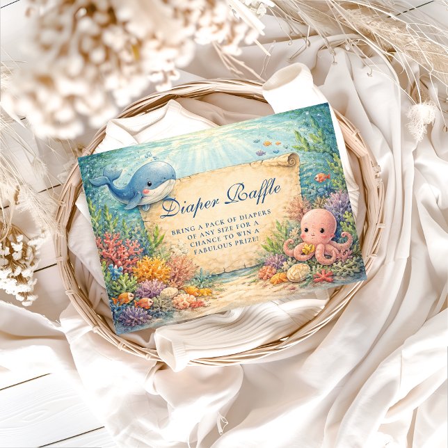 Under The Sea Baby Shower Diapper Raffle Enclosure Card (Creator Uploaded)