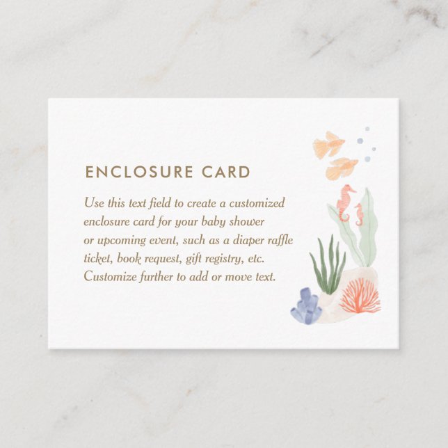 Under the Sea Baby Shower Enclosure Card (Front)