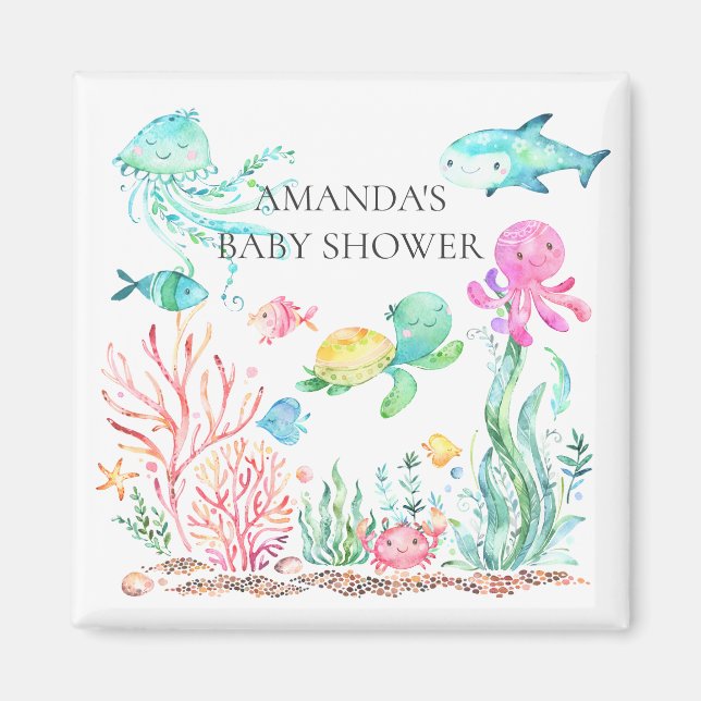 Under the Sea Baby Shower Favor  Magnet (Front)