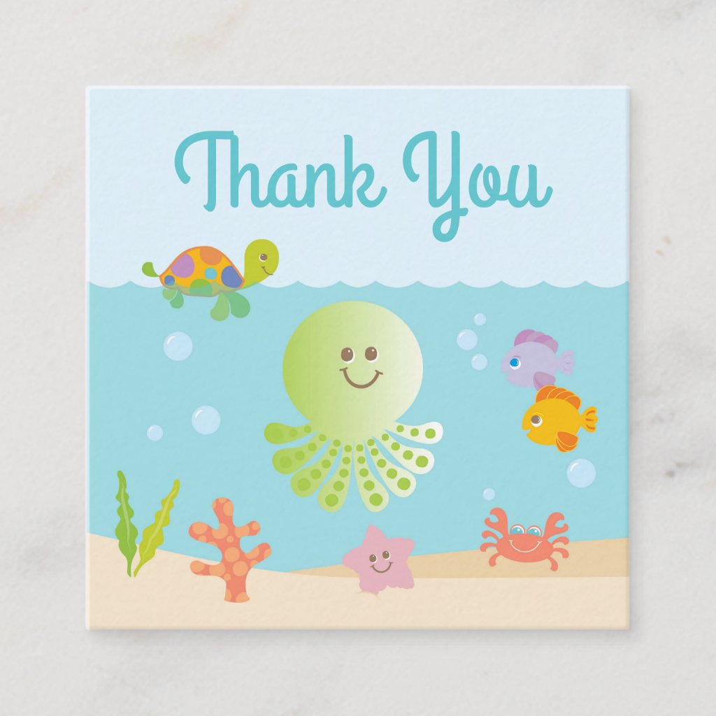 Under the Sea Baby Shower Favor Tag blue and green