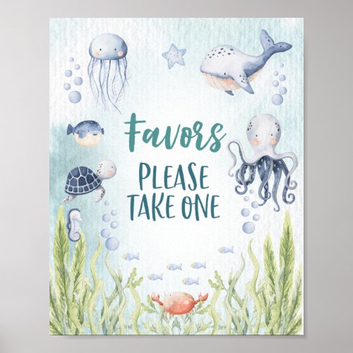 Under The Sea Baby Shower Favors Poster