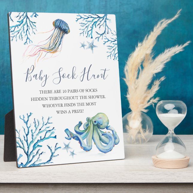 Under The Sea Baby Shower Games Sign Plaque (Side)