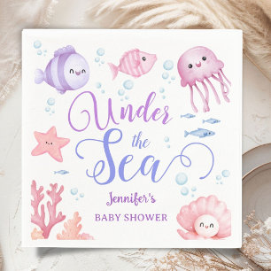 Under The Sea Baby Shower Girl Pink Ocean Animals Napkins